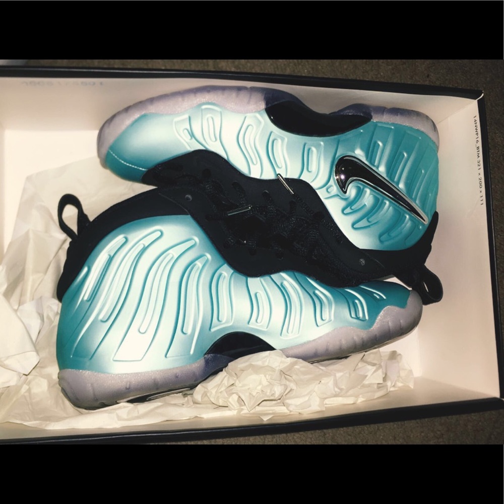 Nike foam posites. Black, baby blue, and sliver.